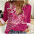 Breast Cancer Pink Ribbon Butterfly Polynesian Pink Version Women Casual Shirt 