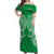 Cook Islands Mitiaro Off Shoulder Long Dress - Tribal Pattern - LT12 Long Dress Green - Polynesian Pride