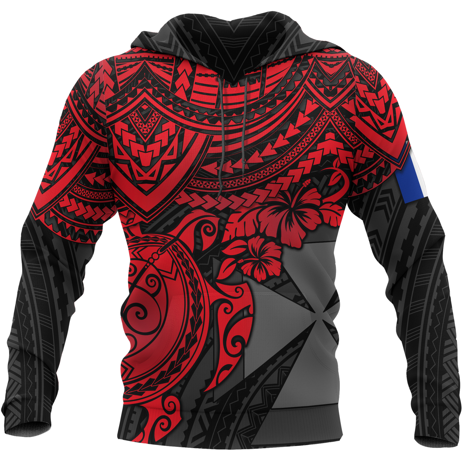 Wallis nd Futuna Polynesian Hoodie Red Turtle Unisex RED - Polynesian Pride