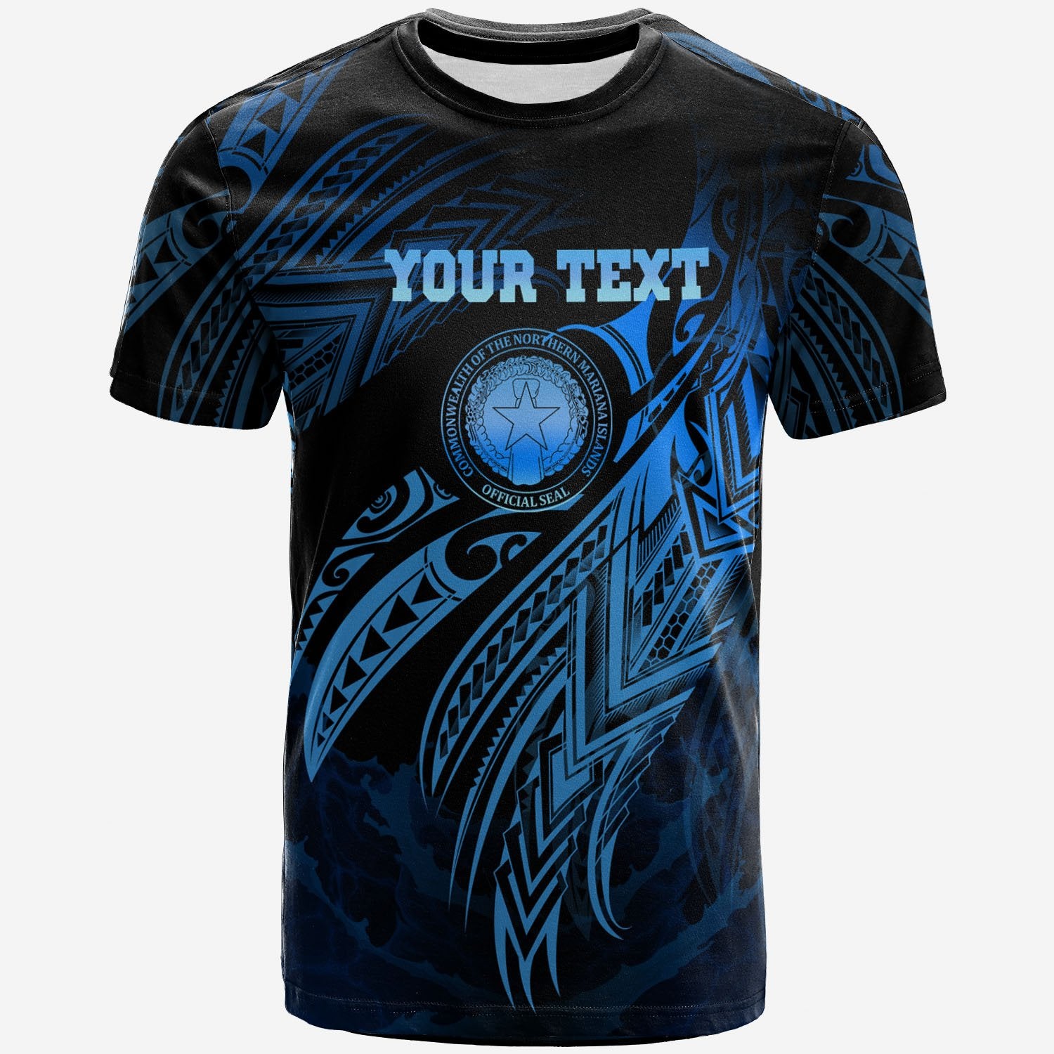 Northern Mariana Islands Polynesian Custom T Shirt Legend Blue Version Unisex Blue - Polynesian Pride