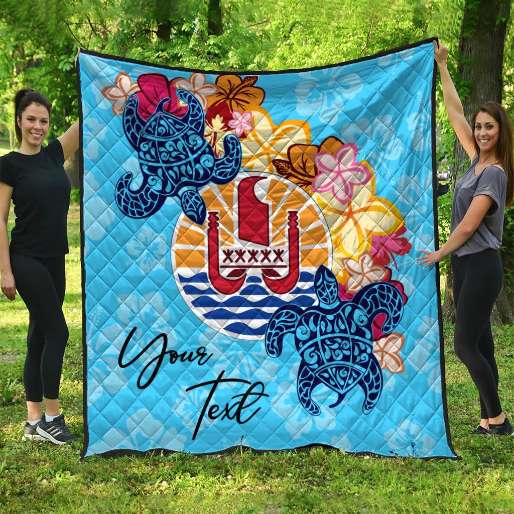 French Polynesia Custom Personalised Premium Quilt - Tropical Style Blue - Polynesian Pride