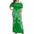 Cook Islands Rarotonga Off Shoulder Long Dress - Tribal Pattern - LT12 Long Dress Green - Polynesian Pride