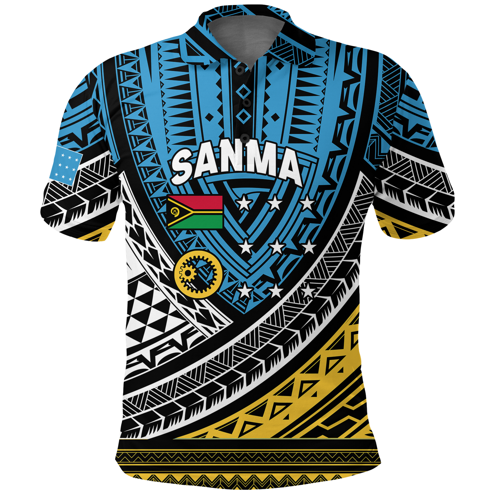 Custom Vanuatu Sanma Province Tribal Pattern Polo Shirt LT12 Unisex Blue - Polynesian Pride