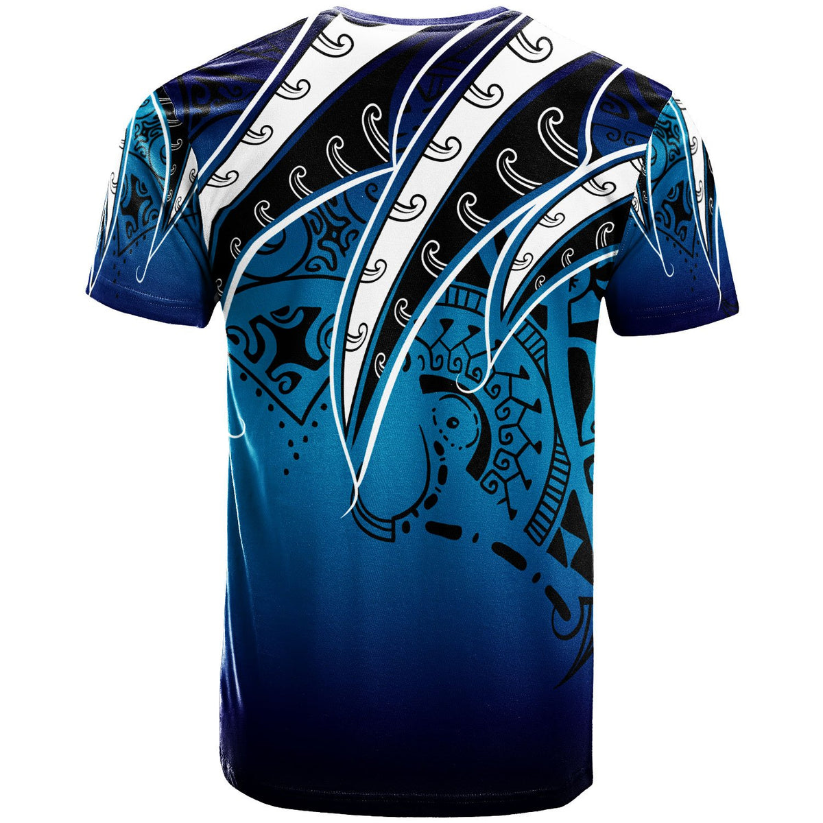 Marshall Islands T Shirt Tropical Leaf Blue Gradient Style - Polynesian Pride