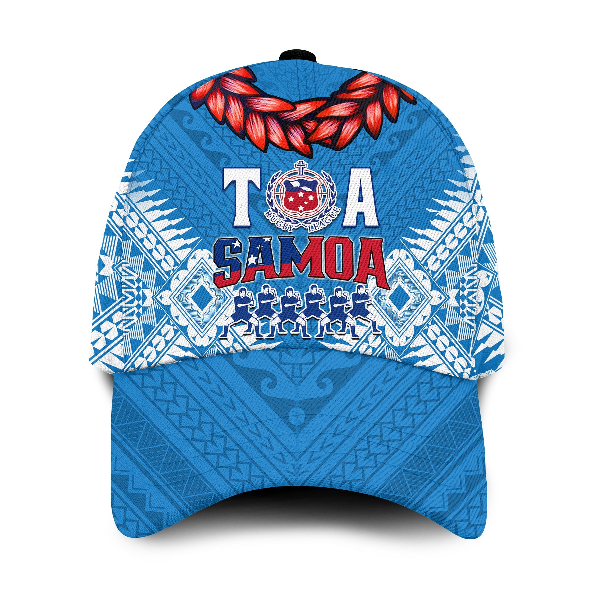 Toa Samoa Rugby Classic Cap Manu Siva Tau Style Ulafala LT13 Classic Cap Universal Fit Blue - Polynesian Pride