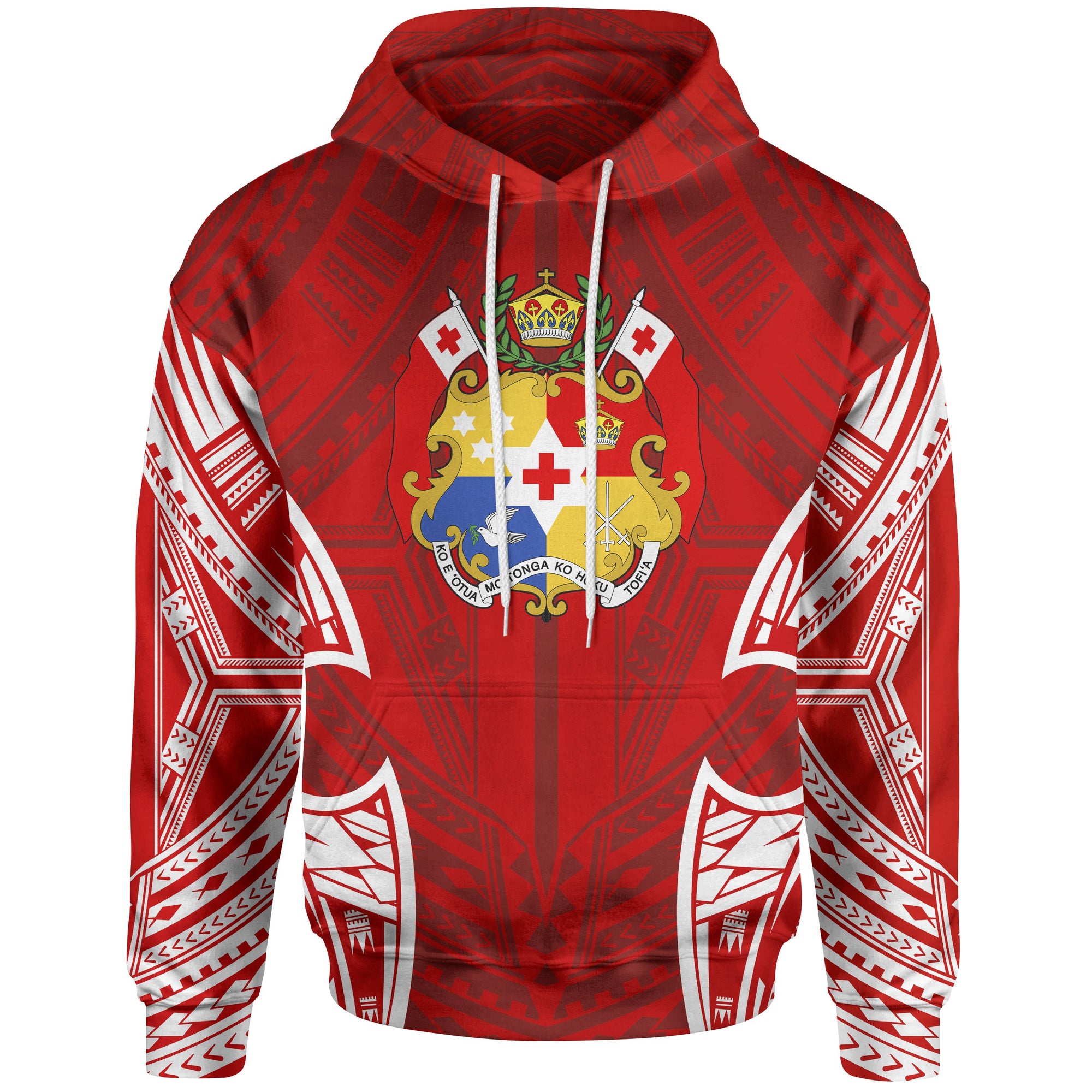 Tonga Polynesian Hoodie Pattern With Seal Red Version Unisex Red - Polynesian Pride