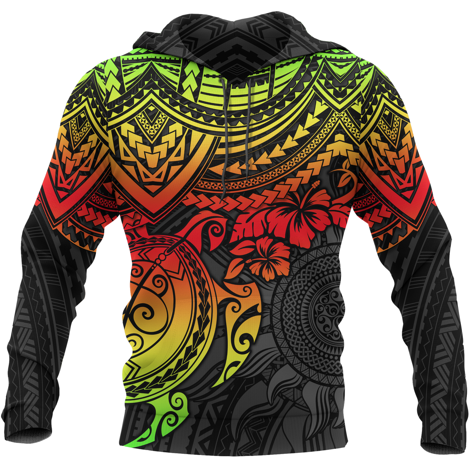 Hoodie Polynesian Reggae Turtle Unisex Reggae - Polynesian Pride