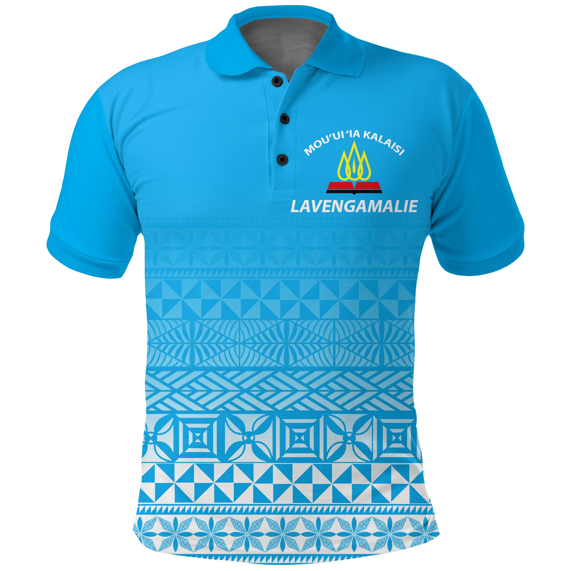 Tonga Lavengamalie College Tongan Pattern Polo Shirt LT12 Unisex Blue - Polynesian Pride