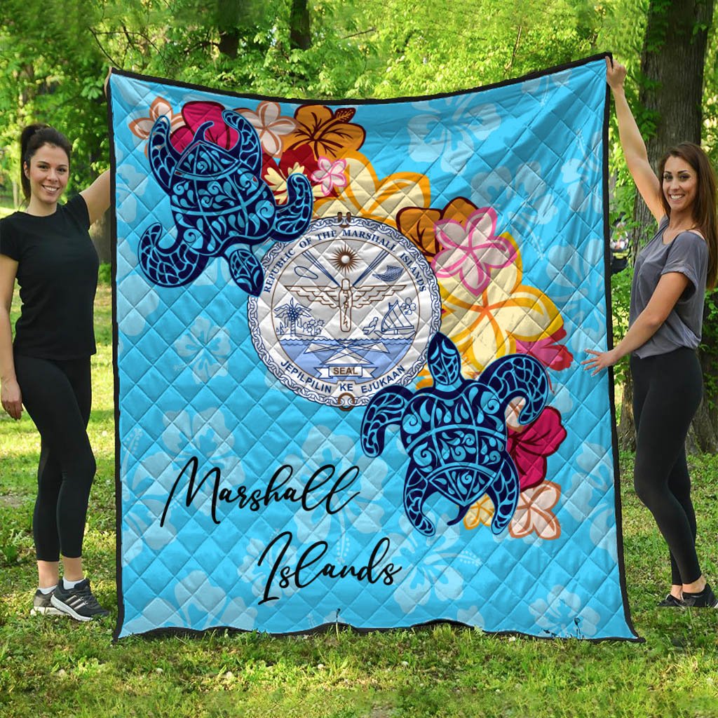 Marshall Islands Premium Quilt - Tropical Style Blue - Polynesian Pride