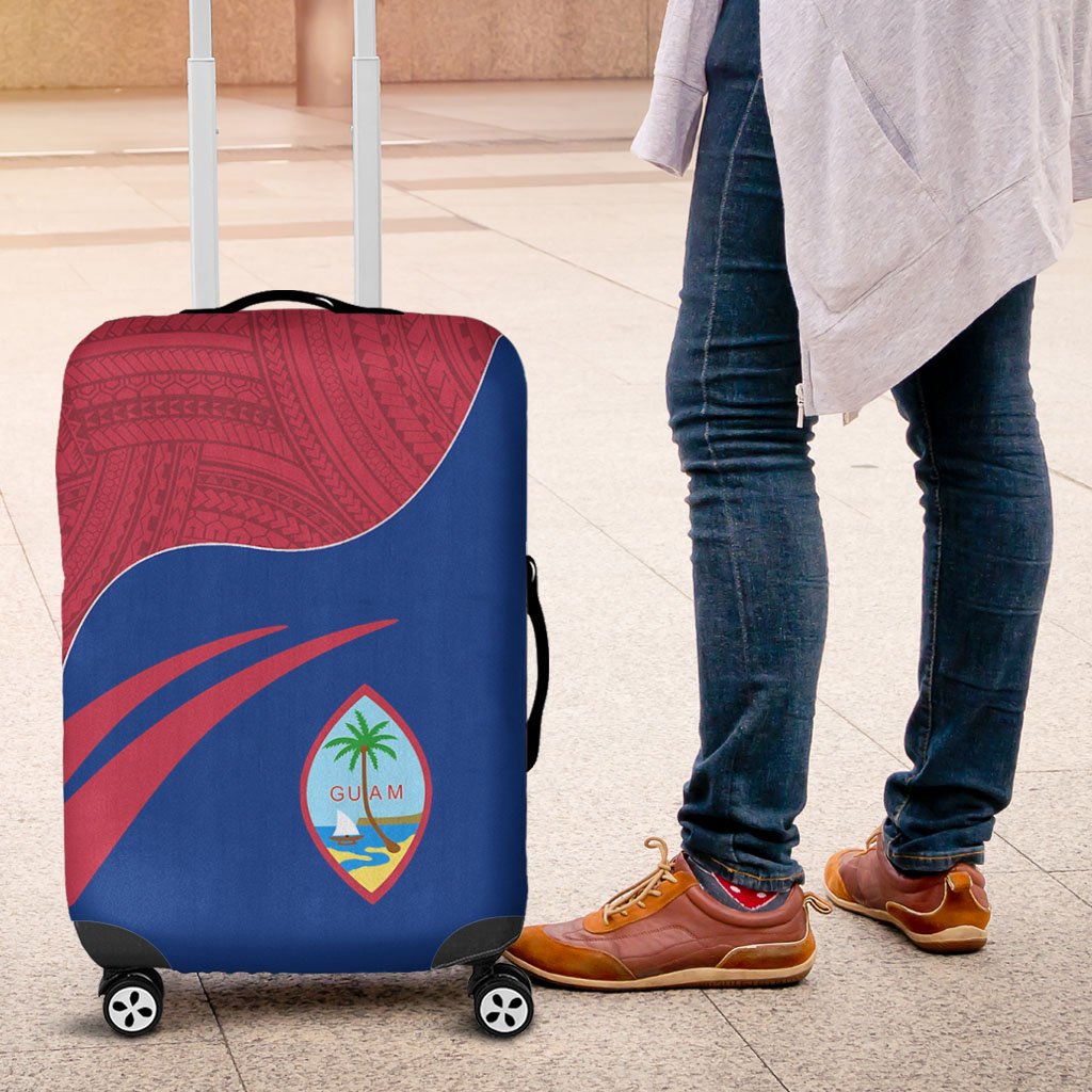 Guam Luggage Covers - Curve Style Blue - Polynesian Pride