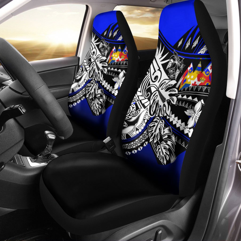 Tonga Car Seat Cover - The Flow OF Ocean Blue Color Universal Fit Blue - Polynesian Pride