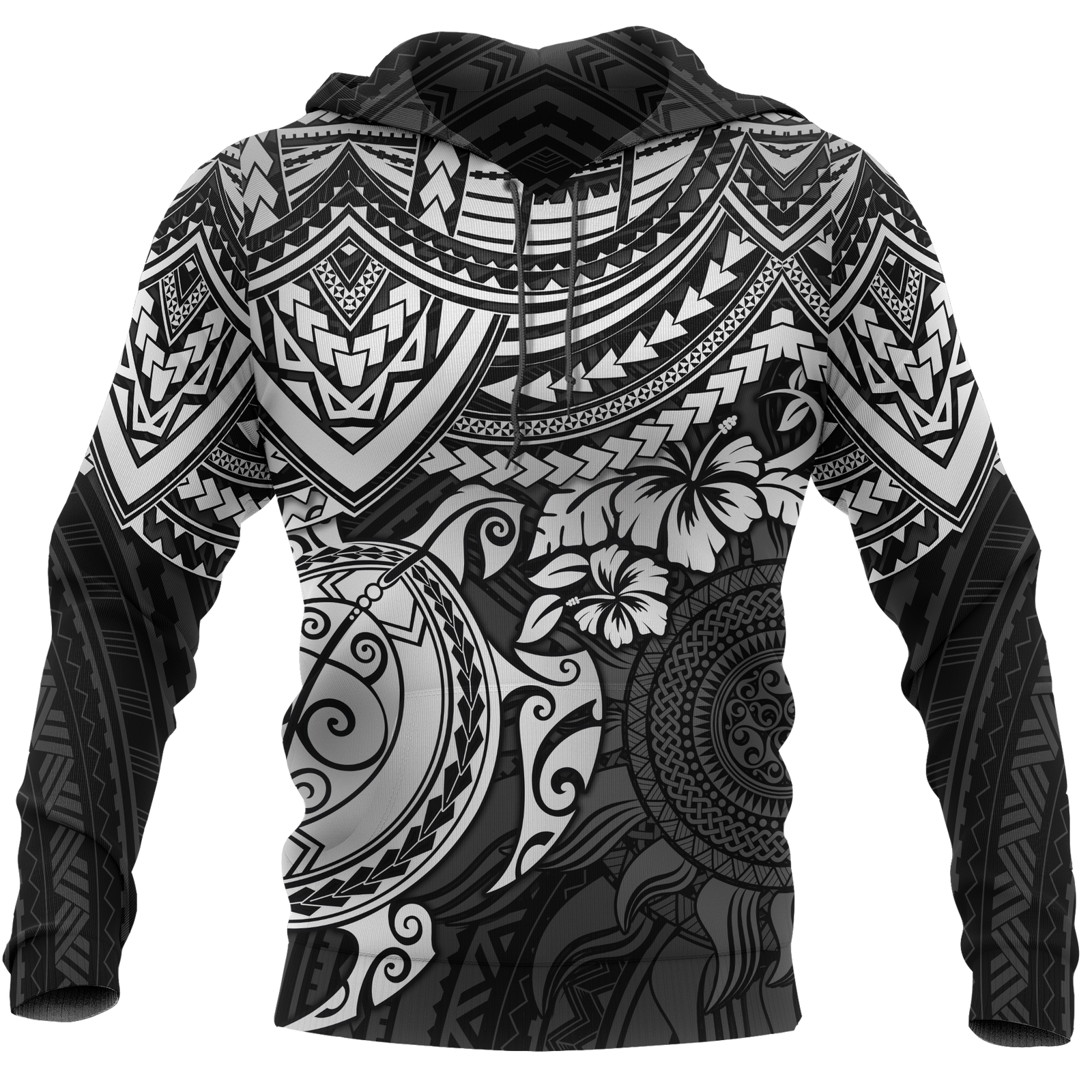 Hoodie Polynesian White Turtle Unisex White - Polynesian Pride
