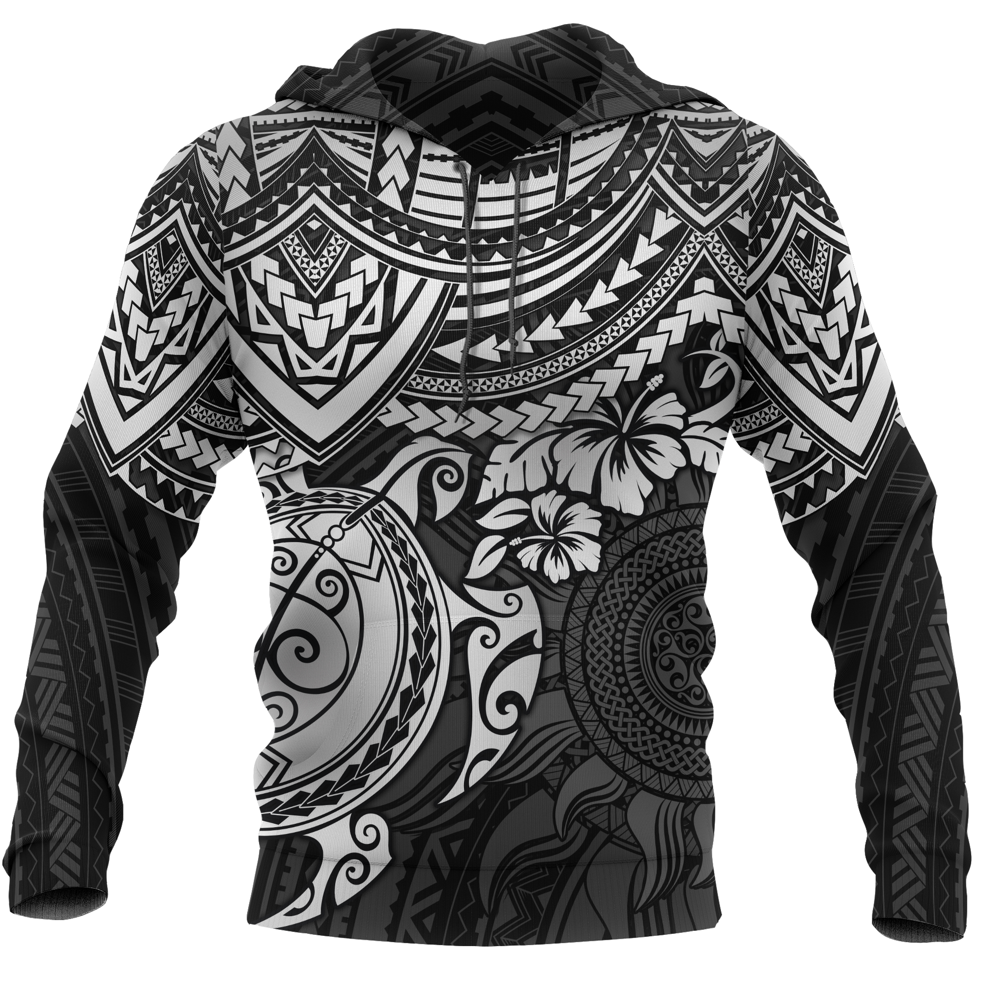 Hoodie Polynesian White Turtle Unisex White - Polynesian Pride