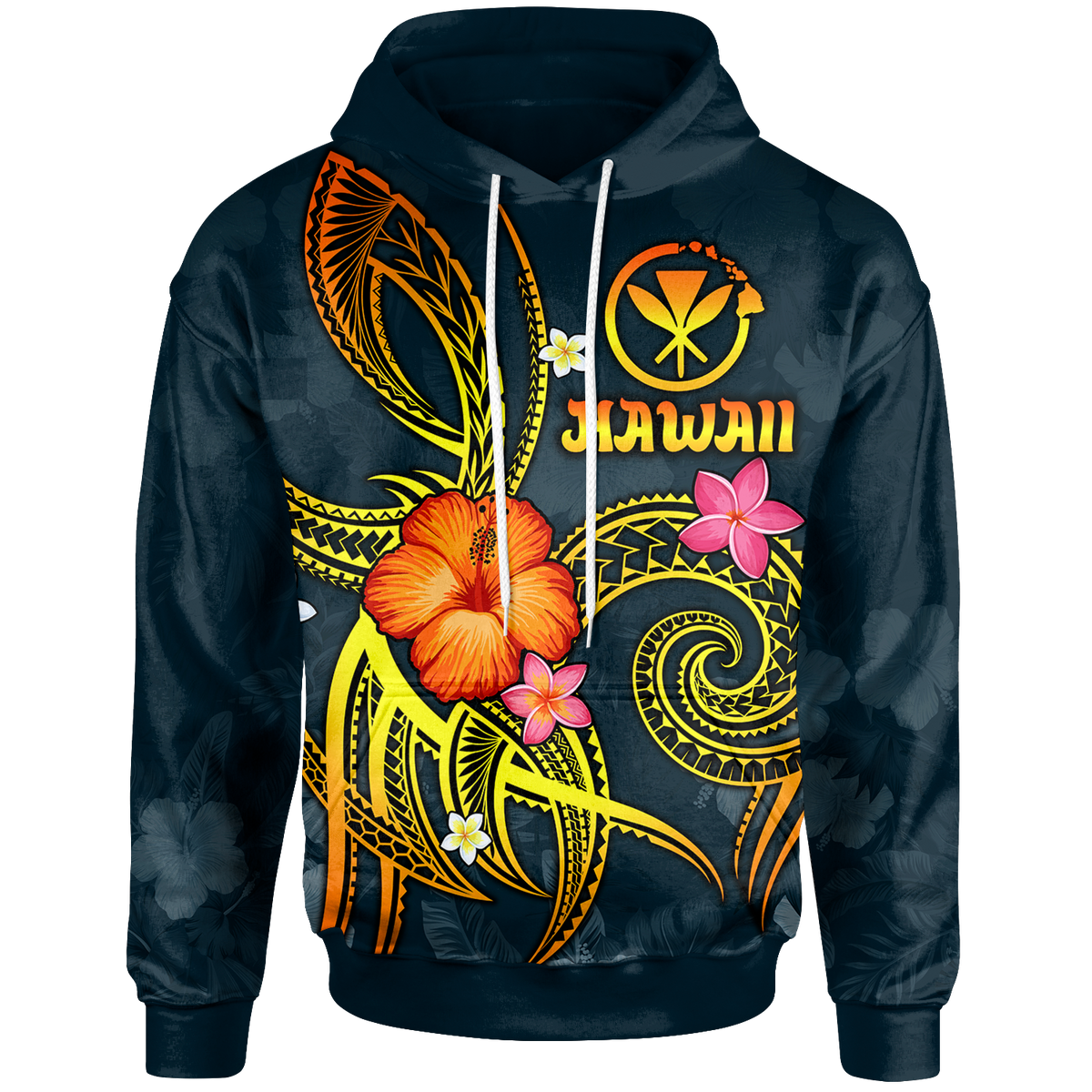 Polynesian Hawaii Hoodie Legend of Kanaka Maoli (Blue) Unisex Blue - Polynesian Pride