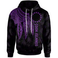 Cook Islands Hoodie Polynesian Wings (Purple) Unisex Purple - Polynesian Pride