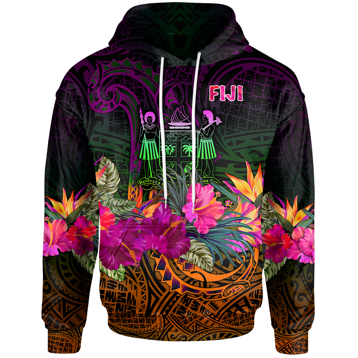 Fiji Hoodie Summer Hibiscus Unisex Reggae - Polynesian Pride