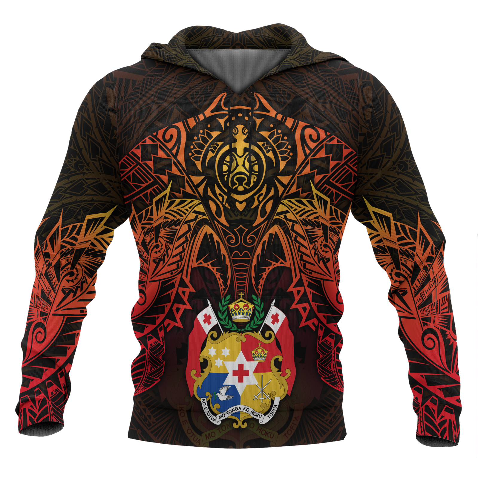 Tonga Polynesian Hoodie Red Manta Ray Unisex RED - Polynesian Pride