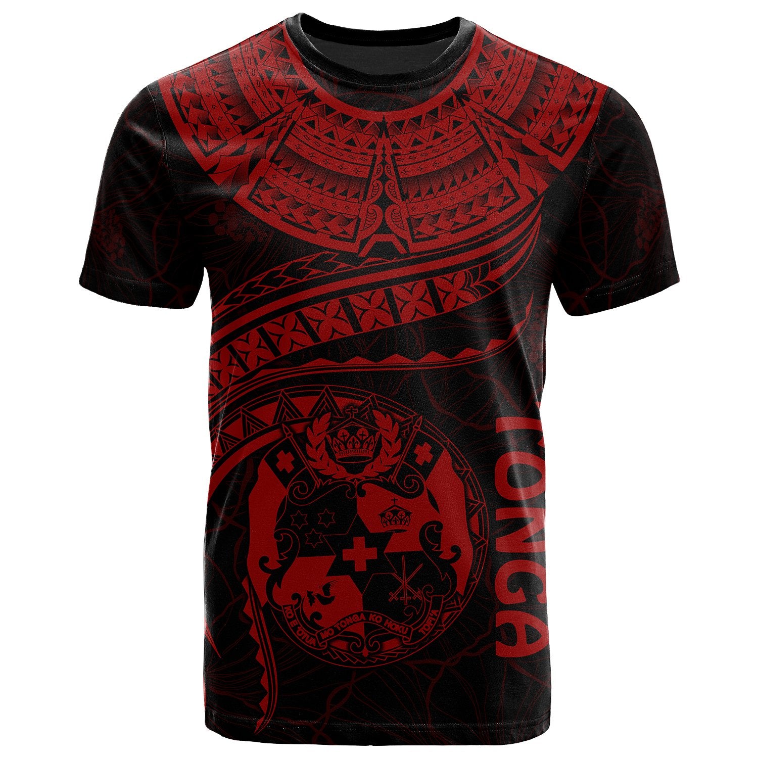 Tonga Polynesian T Shirt Tonga Waves (Red) Unisex Art - Polynesian Pride