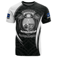 Nauru Polynesian T Shirt Nauru Flag Coat Of Arms Polynesian Tattoo White Black Unisex White - Polynesian Pride