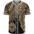 Tahiti Polynesian Baseball Shirt - Tribal Wave Tattoo Gold Unisex Gold - Polynesian Pride