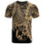 Tonga Polynesian T Shirt Tribal Wave Tattoo Gold Unisex Gold - Polynesian Pride