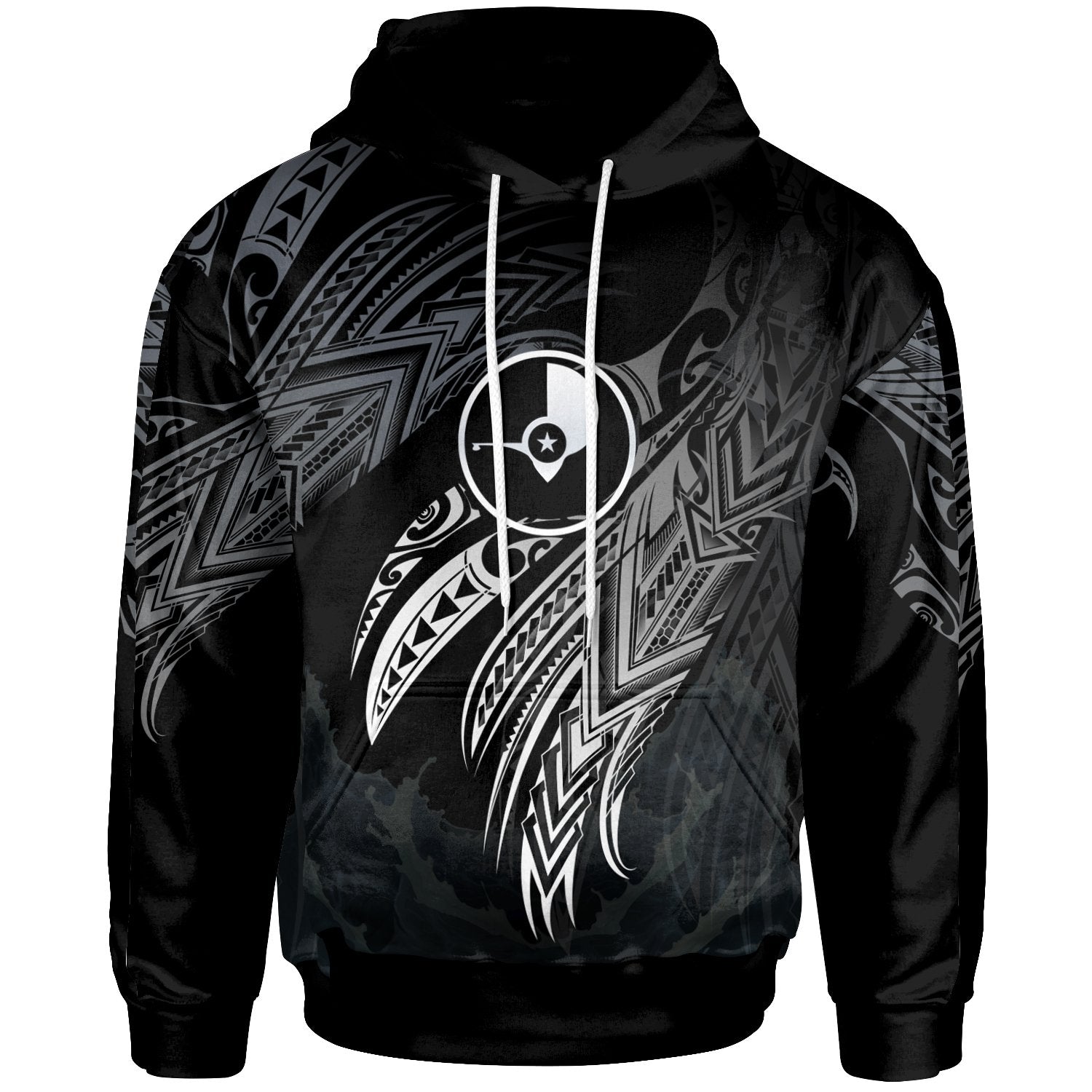 Yap Polynesian Hoodie Legend White Version Unisex Black - Polynesian Pride