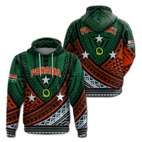 Custom Vanuatu Penama Province Tribal Pattern Hoodie LT12 Hoodie Green - Polynesian Pride