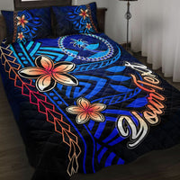Chuuk Custom Personalised Quilt Bed Set - Vintage Tribal Moutain Blue - Polynesian Pride