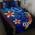 Chuuk Custom Personalised Quilt Bed Set - Vintage Tribal Moutain Blue - Polynesian Pride