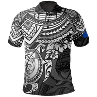Pohnpei Polo Shirt Pohnpei Flag White Turtle Hibiscus Unisex White - Polynesian Pride