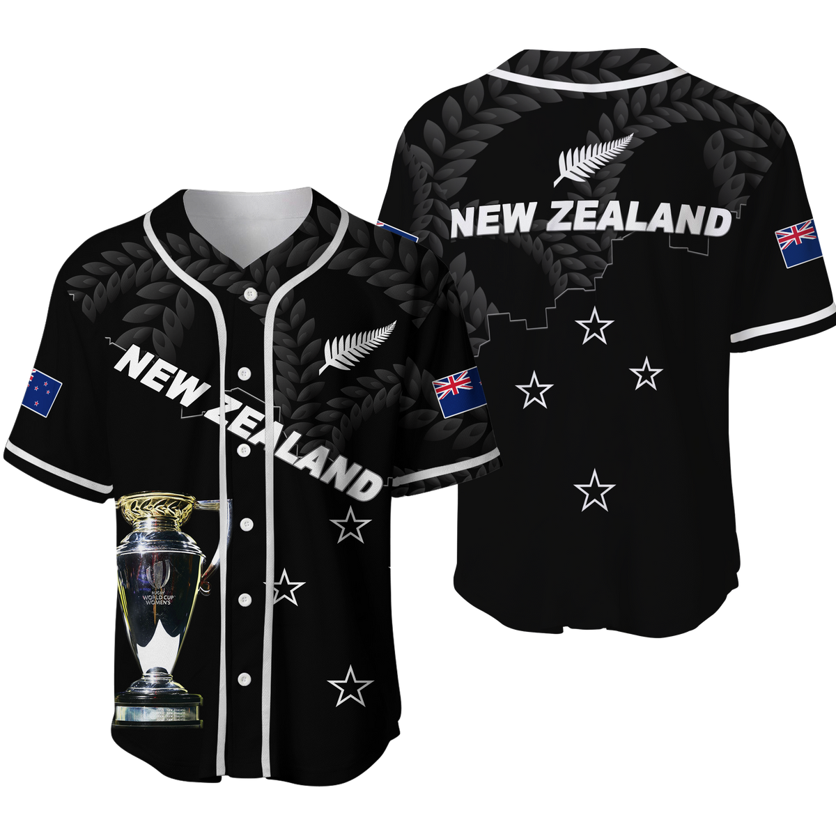 New Zealand Champions Rugby 2022 Baseball Jersey - LT12 Unisex Black - Polynesian Pride