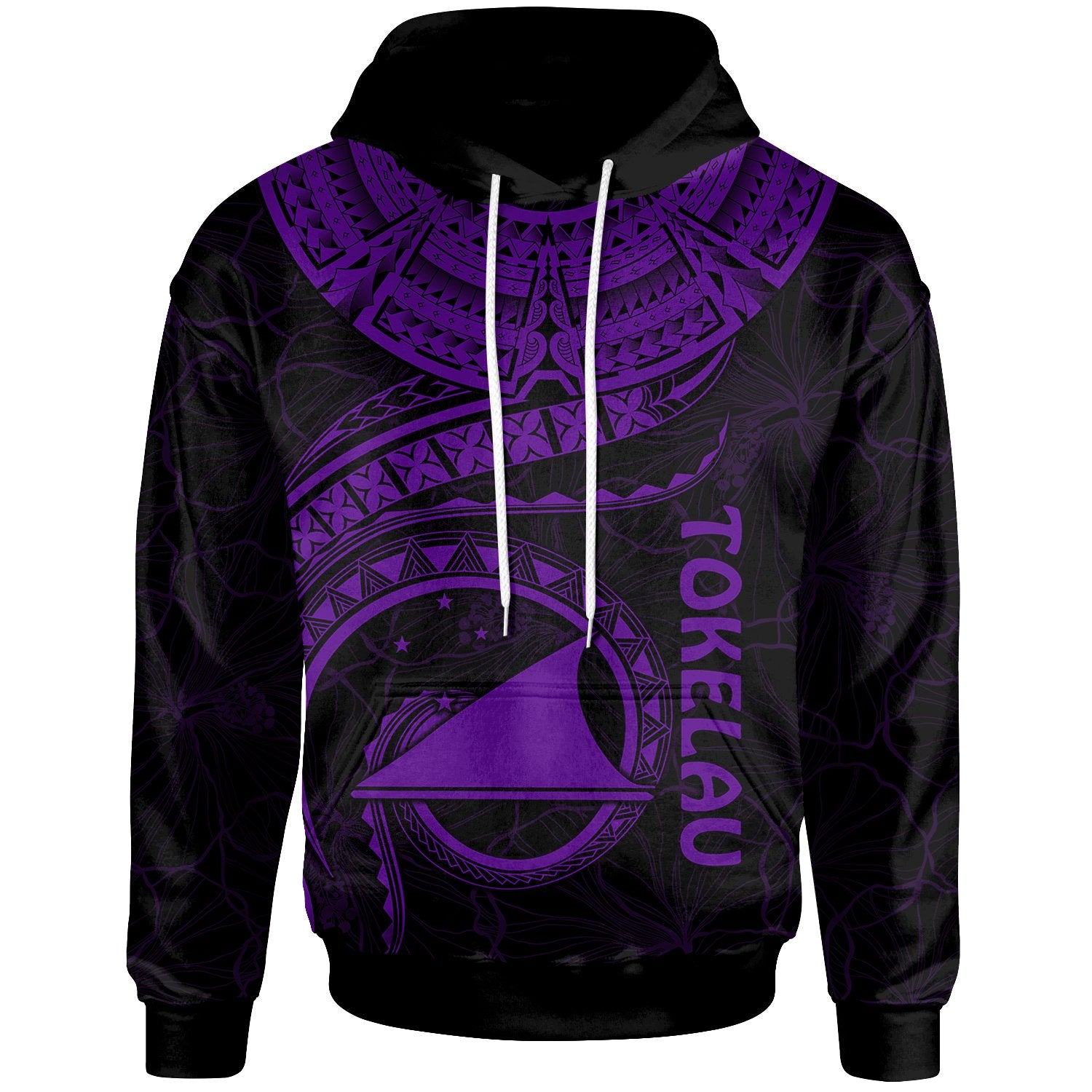 Tokelau Polynesian Hoodie Tokelau Waves (Purple) Unisex Purple - Polynesian Pride