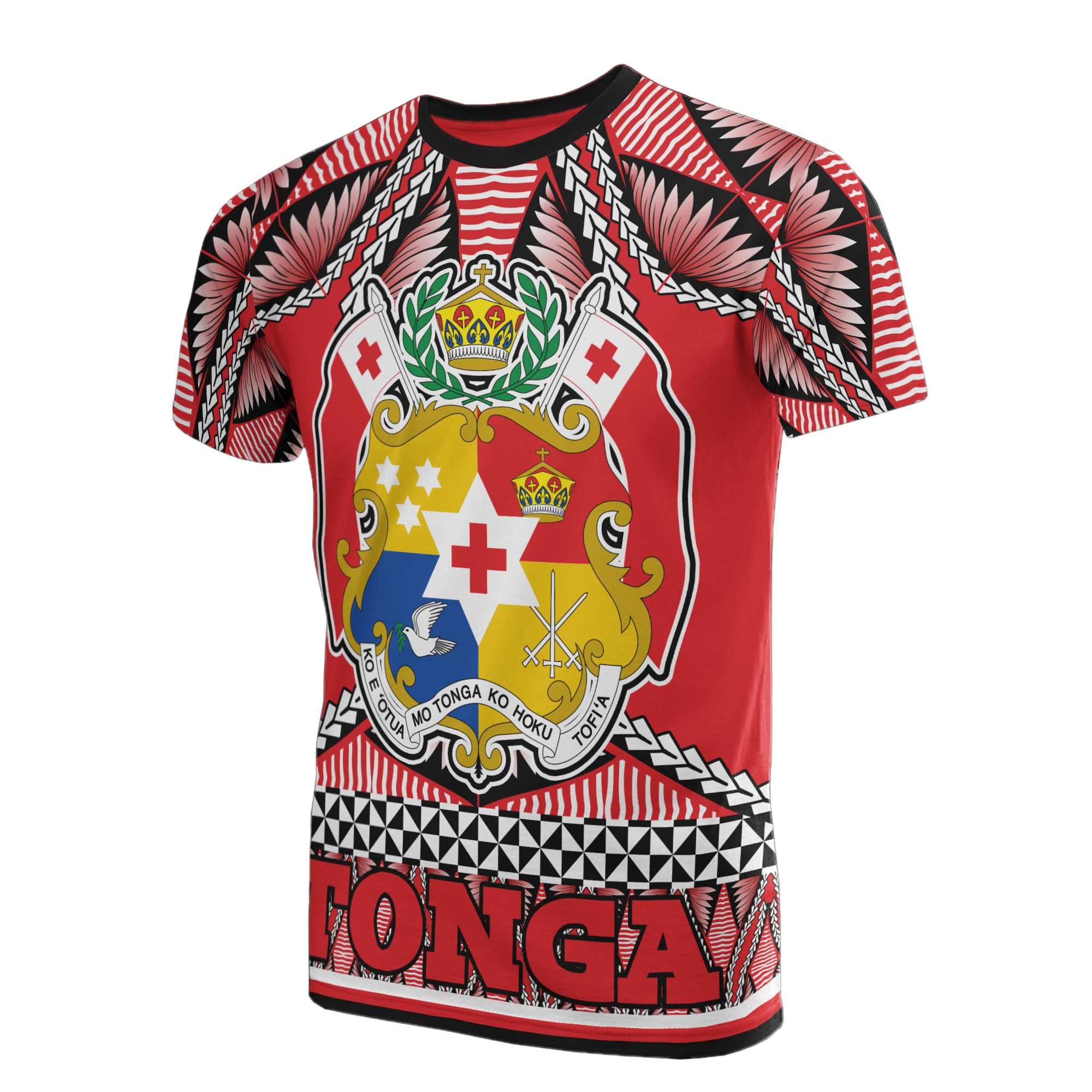 Tonga Polynesian T Shirt Tonga Coat of Arms Unisex Red - Polynesian Pride