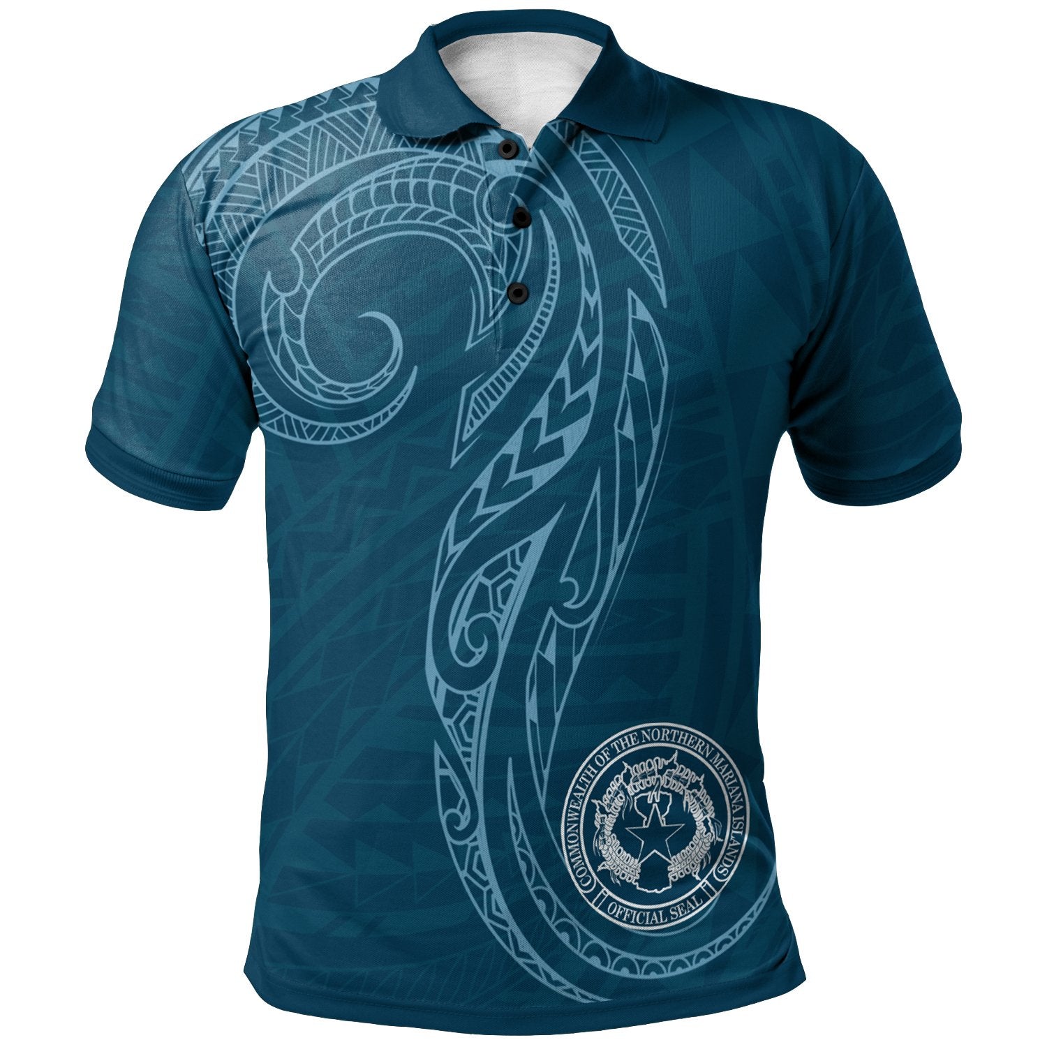 Northern Mariana Islands Polo Shirt Polynesian Style Unisex Blue - Polynesian Pride