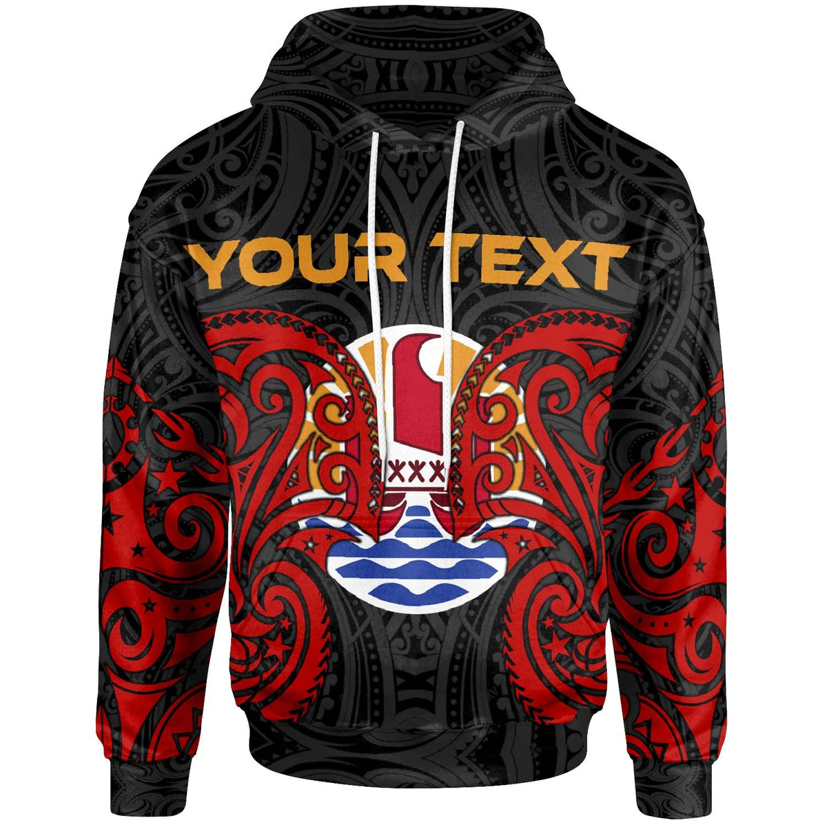 Tahiti Polynesian Custom Hoodie Tahitians Spirit Unisex Red - Polynesian Pride