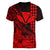 (Custom Personalised) Kakau Polynesian Tribal Hawaiian Turtle with Kanaka Maoli Red Women V Neck T Shirt LT9 - Polynesian Pride