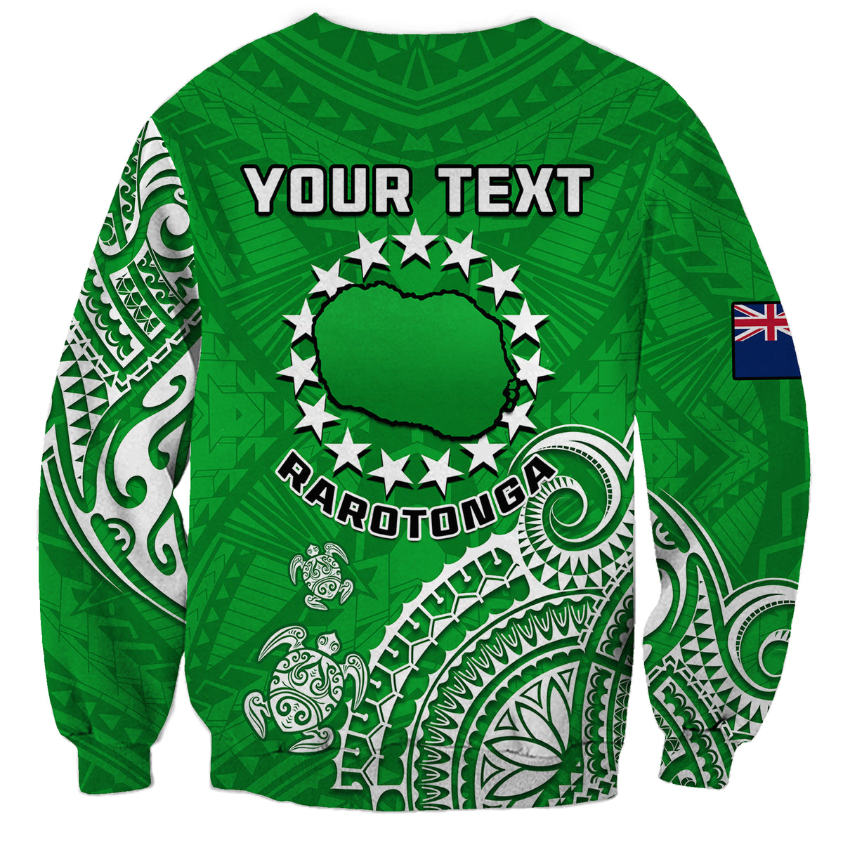 (Custom Personalised) Rarotonga Cook Islands Polynesian Turtle Art Sweatshirt LT14 - Polynesian Pride