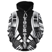 Vanuatu Polynesian Custom Hoodie Black Tattoo - Polynesian Pride