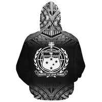 Samoa Polynesian Custom Zip up Hoodie White Frog - Polynesian Pride