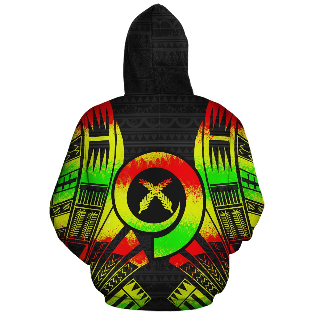Vanuatu Polynesian Custom Hoodie Reggae Tattoo - Polynesian Pride