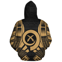 Vanuatu Polynesian Custom Zip up Hoodie Gold Tattoo - Polynesian Pride