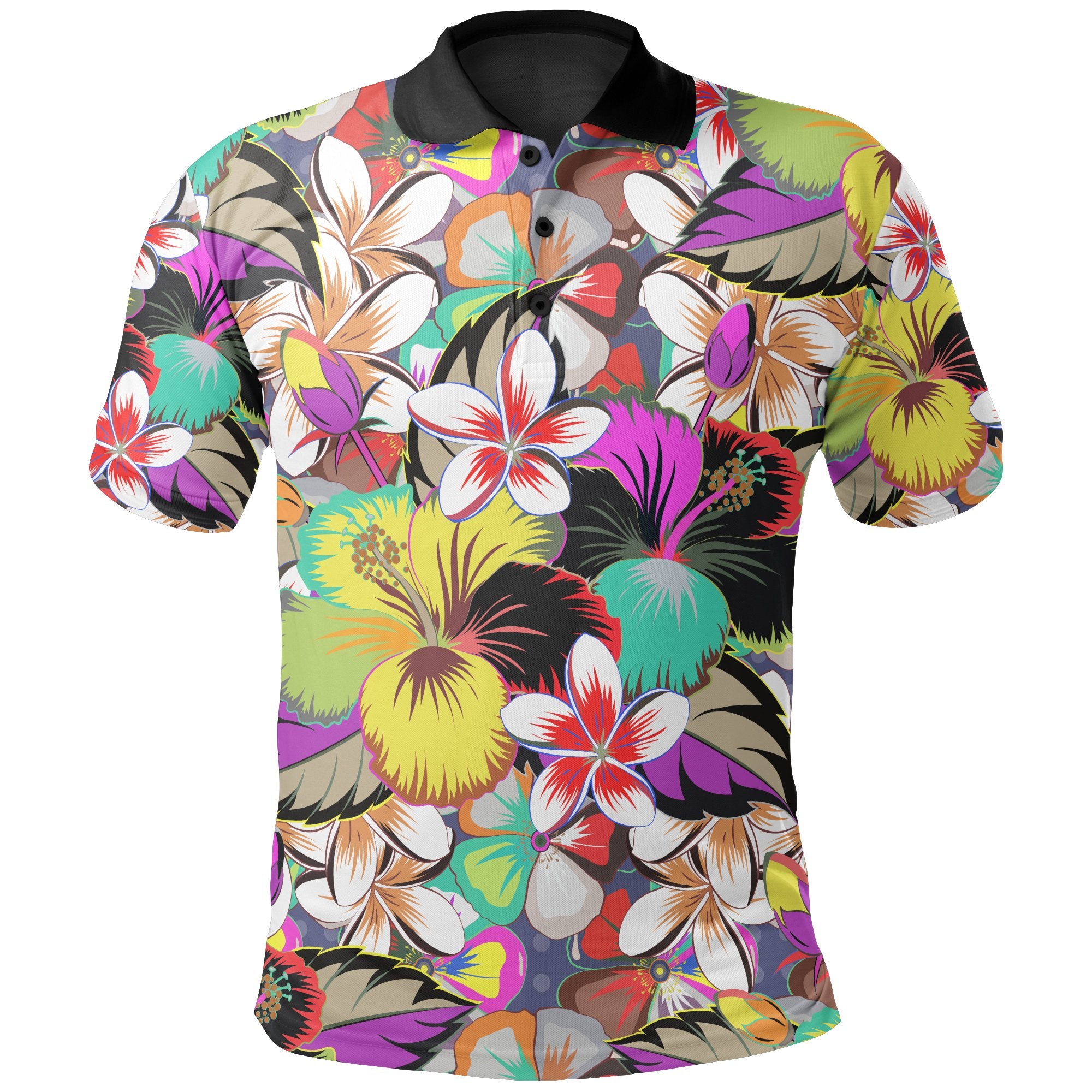 Polynesian Polo Shirt Hibiscus and Plumeria Patterns Unisex Red - Polynesian Pride