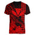 Kakau Polynesian Tribal Hawaiian Turtle with Kanaka Maoli Red Women V Neck T Shirt LT9 - Polynesian Pride