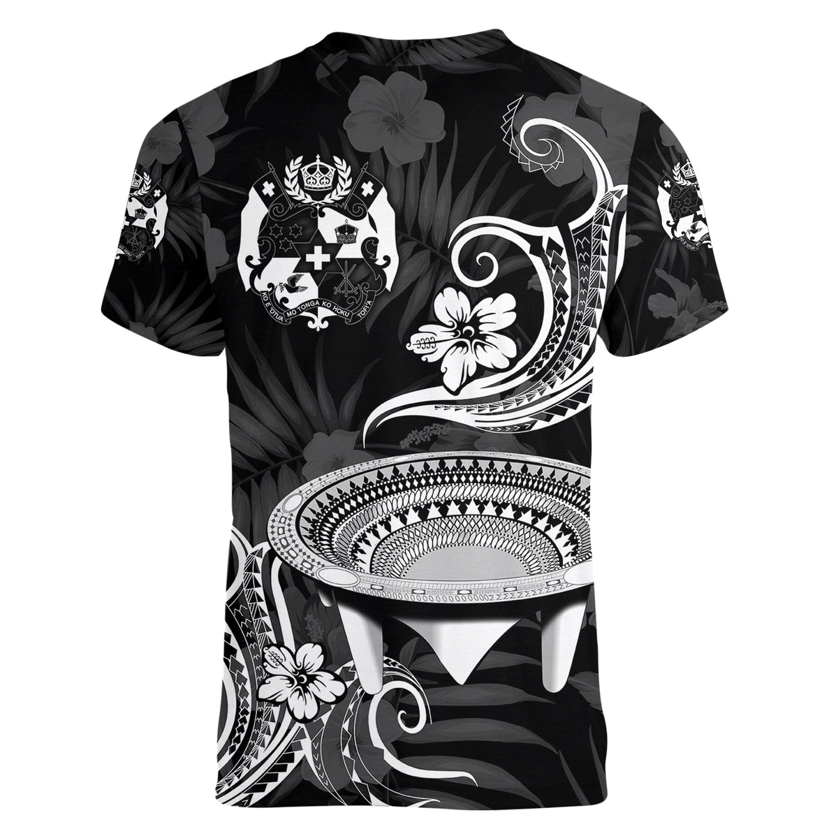 (Custom Personalised) Tonga Kumete Kava Bowl Sila Vibes - Black Women V Neck T Shirt LT8 - Polynesian Pride