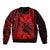 Kakau Polynesian Tribal Hawaiian Turtle with Kanaka Maoli Red Sleeve Zip Bomber Jacket LT9 - Polynesian Pride