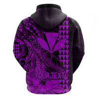 Custom Kakau Polynesian Tribal Hawaiian Turtle with Kanaka Maoli Purple Hoodie LT9 - Polynesian Pride