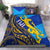 Fiji Bedding Set - Flag's Color With Gold Polynesian Pattern - LT20 Blue - Polynesian Pride