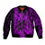 Kakau Polynesian Tribal Hawaiian Turtle with Kanaka Maoli Purple Bomber Jacket LT9 Unisex Purple - Polynesian Pride