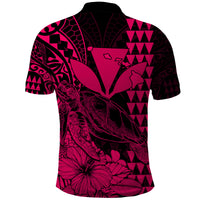 Kakau Polynesian Tribal Hawaiian Turtle with Kanaka Maoli Pink Polo Shirt LT9 - Polynesian Pride