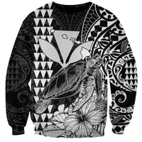 Kakau Polynesian Tribal Hawaiian Turtle with Kanaka Maoli Black Sweatshirt LT9 Unisex Black - Polynesian Pride